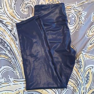 Zyia metallic navy blue leggings